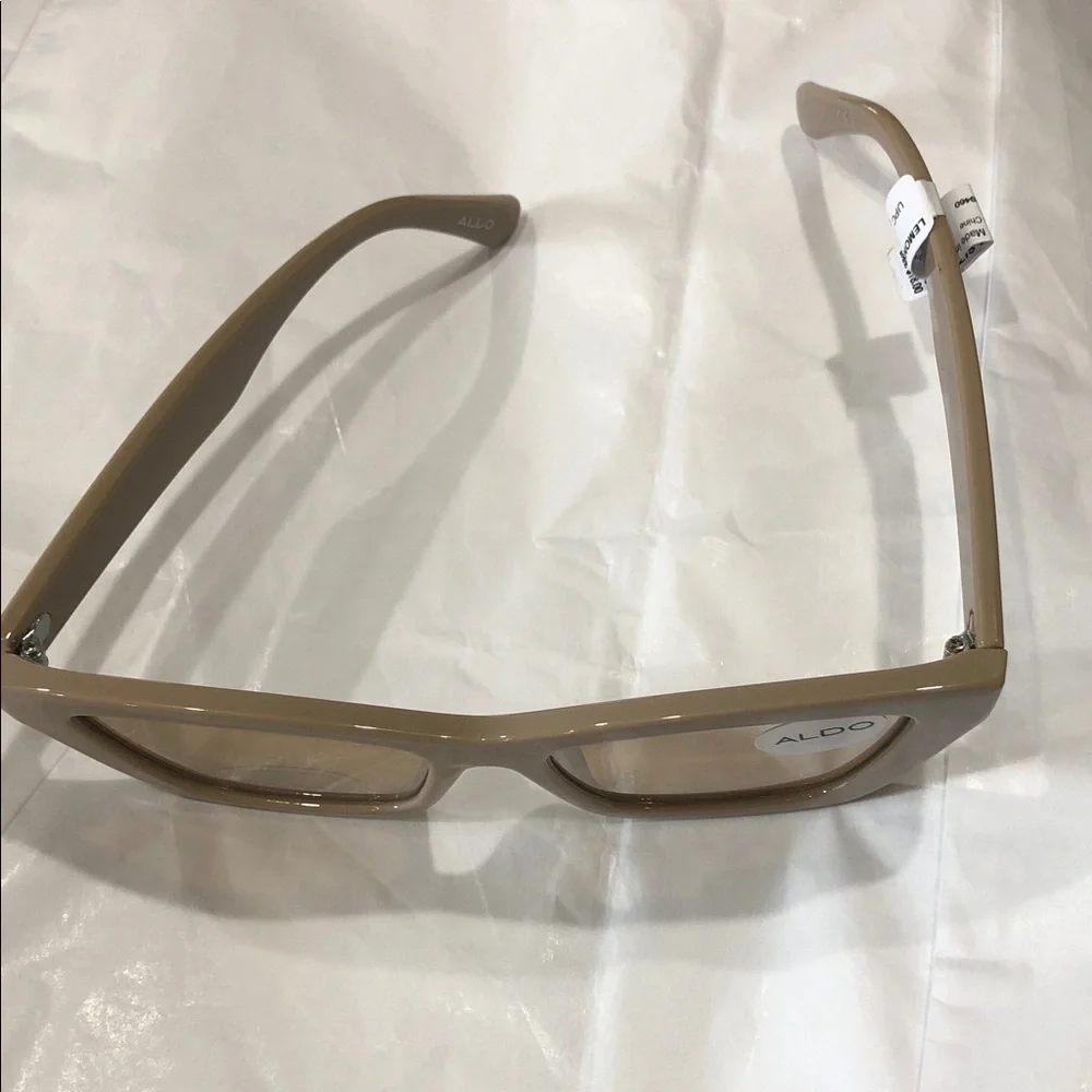 Aldo‎ tan latte square cat eye reflective sunglasses new